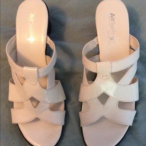 White Heeled Slides